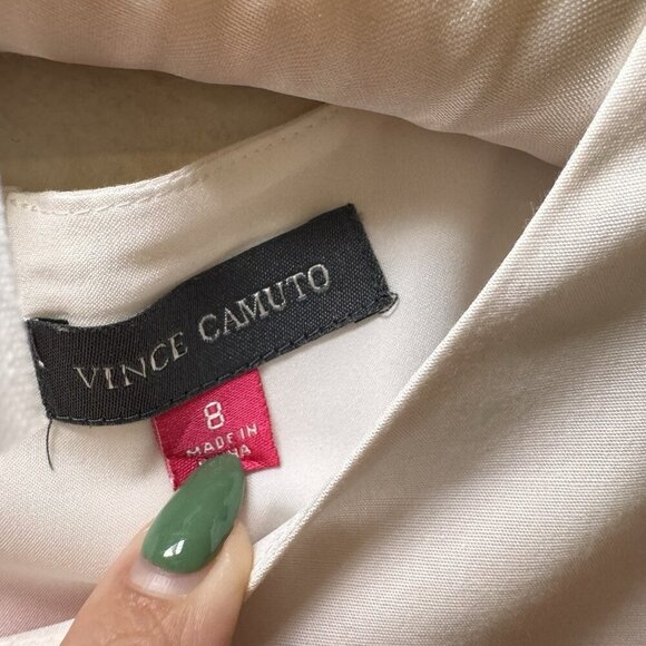 Vince Camuto Stripe Red Black white Midi Dress Size 8 Fit And Flare - Picture 5 of 8